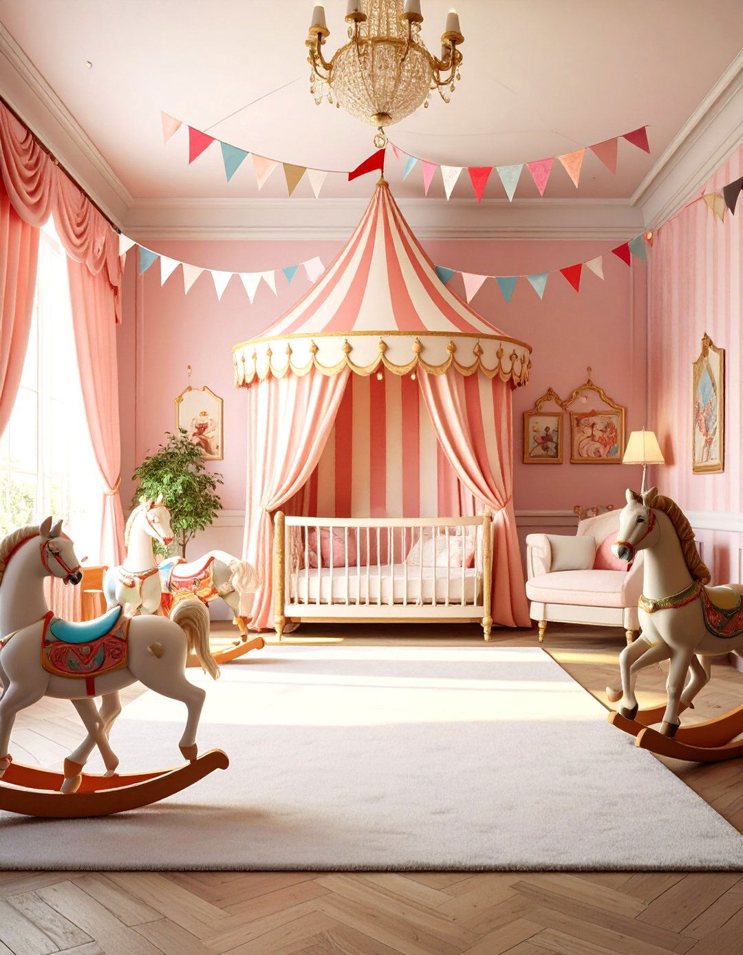 Vintage Circus Pink Nursery with Playful Nostalgia - 20 Pink Nursery Ideas