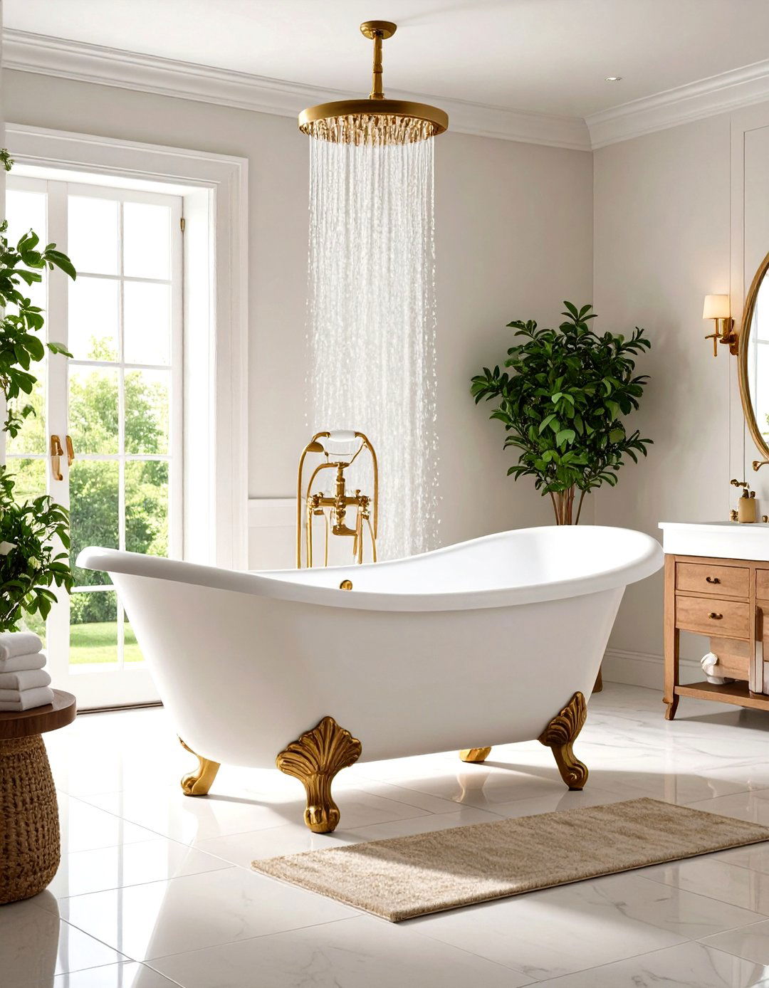Vintage Clawfoot Tub with Rain Shower - 20 Tub-shower Combo Ideas