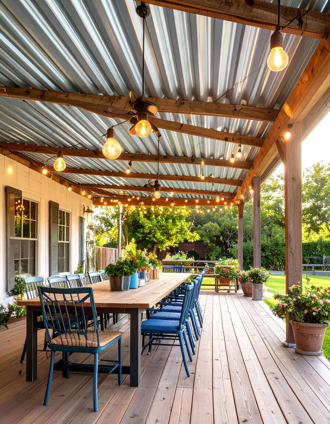 Vintage Corrugated Tin Patio Ceiling - 20 patio ceiling ideas