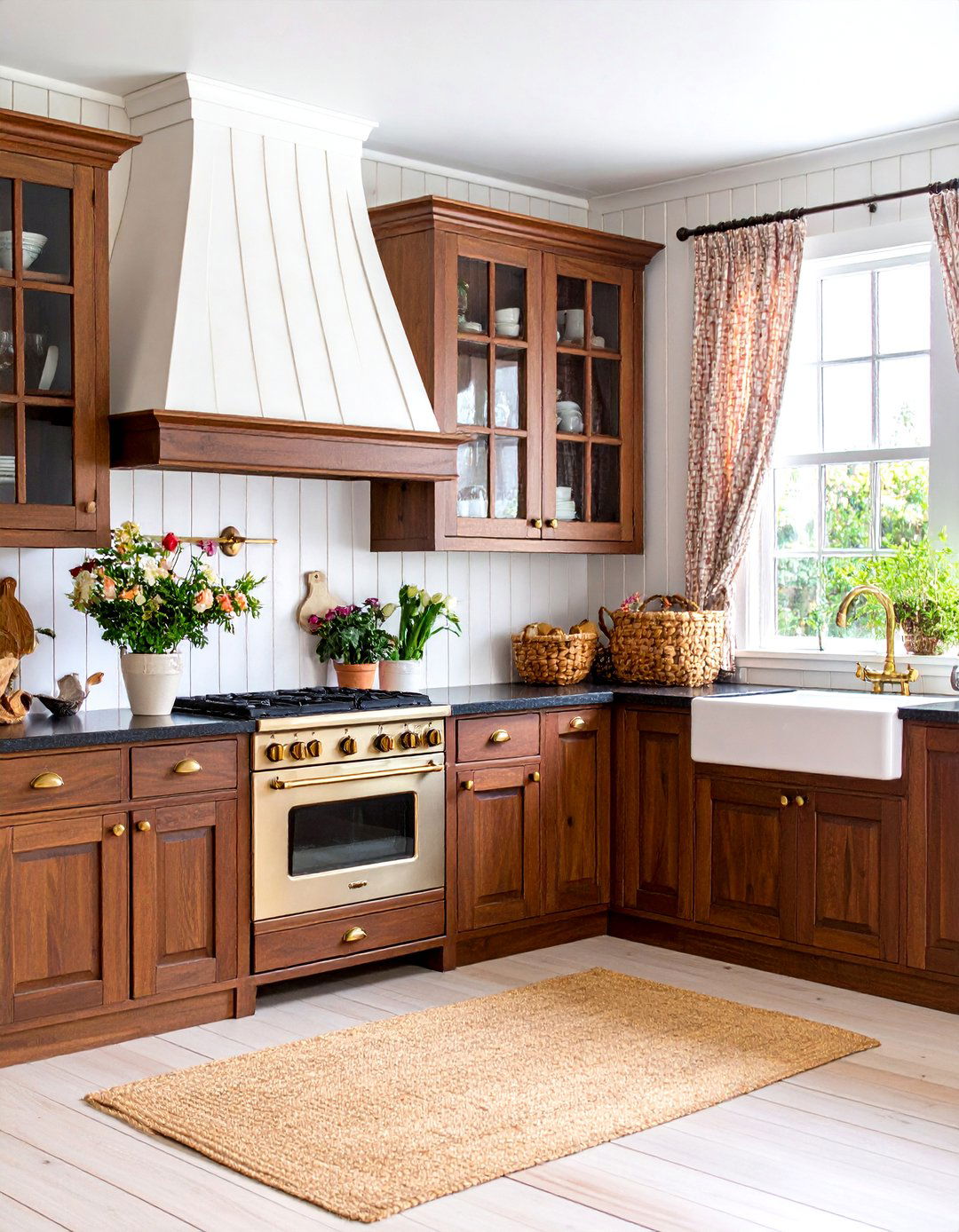 Vintage Cottage Brown Kitchen Cabinets With Black Countertops - 20 Brown Kitchen Cabinets With Black Countertops
