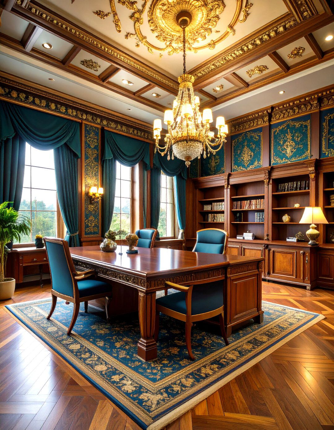 Vintage Damask Office Wallpaper - 20 Office Wallpaper Ideas