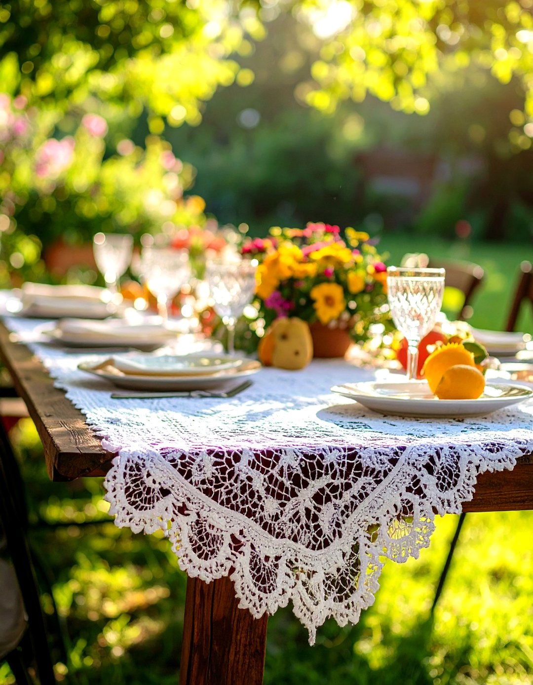 Vintage Doily Layered Runner - 20 Table Runner Ideas