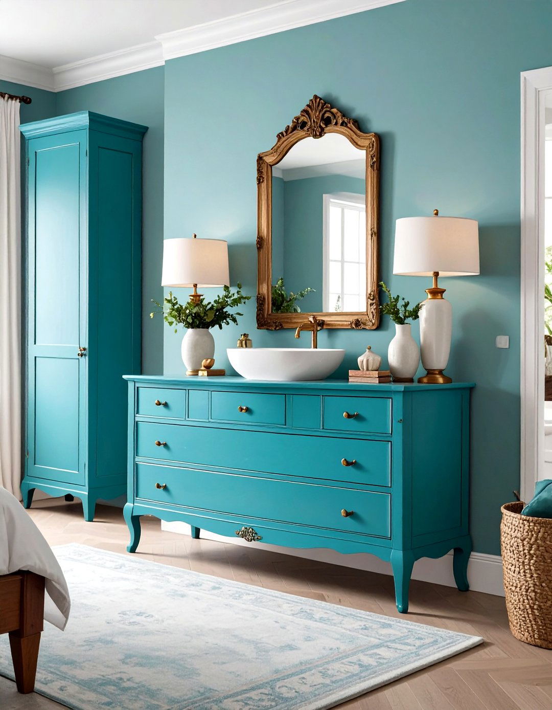 Vintage Dresser Turned Vanity - 20 Vanity Room Ideas
