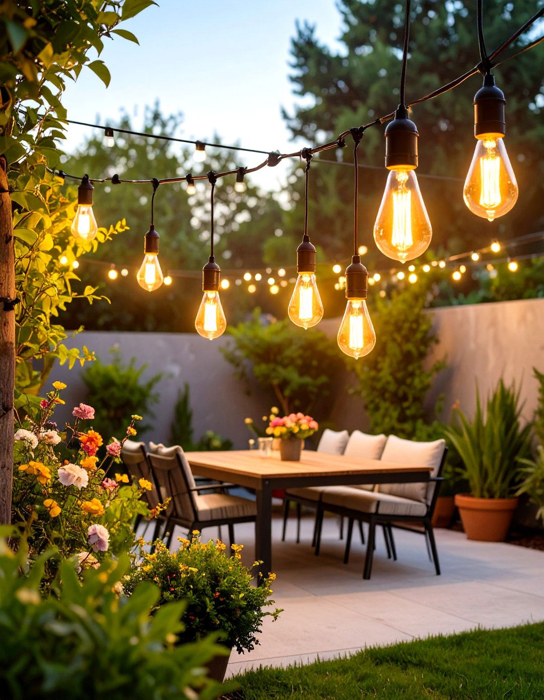 Vintage Edison Patio String Light Industrial Chic Design - 20 Patio String Light Ideas