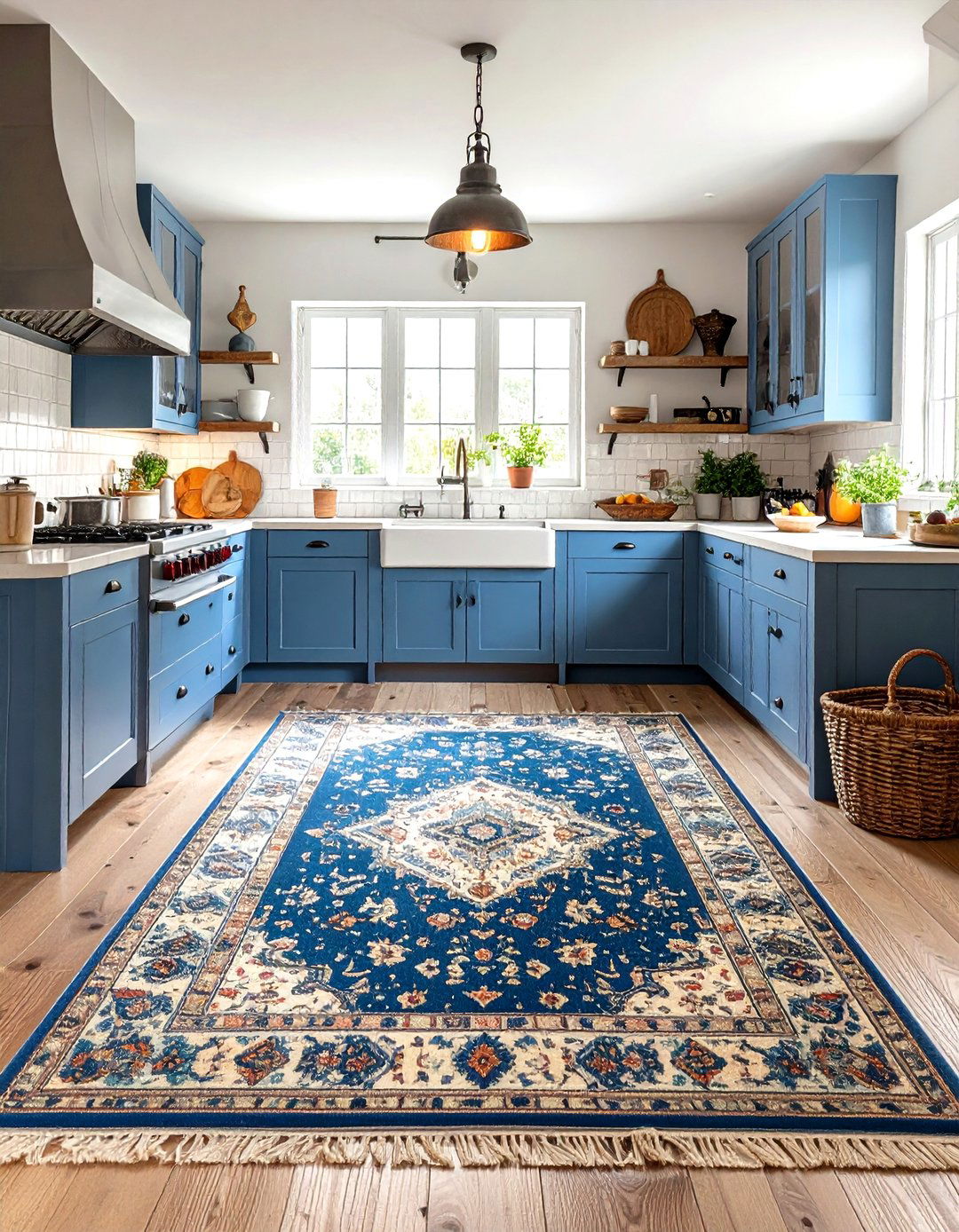 Vintage Farmhouse Kitchen Rug with Distressed Patterns - 20 Kitchen Rug Ideas