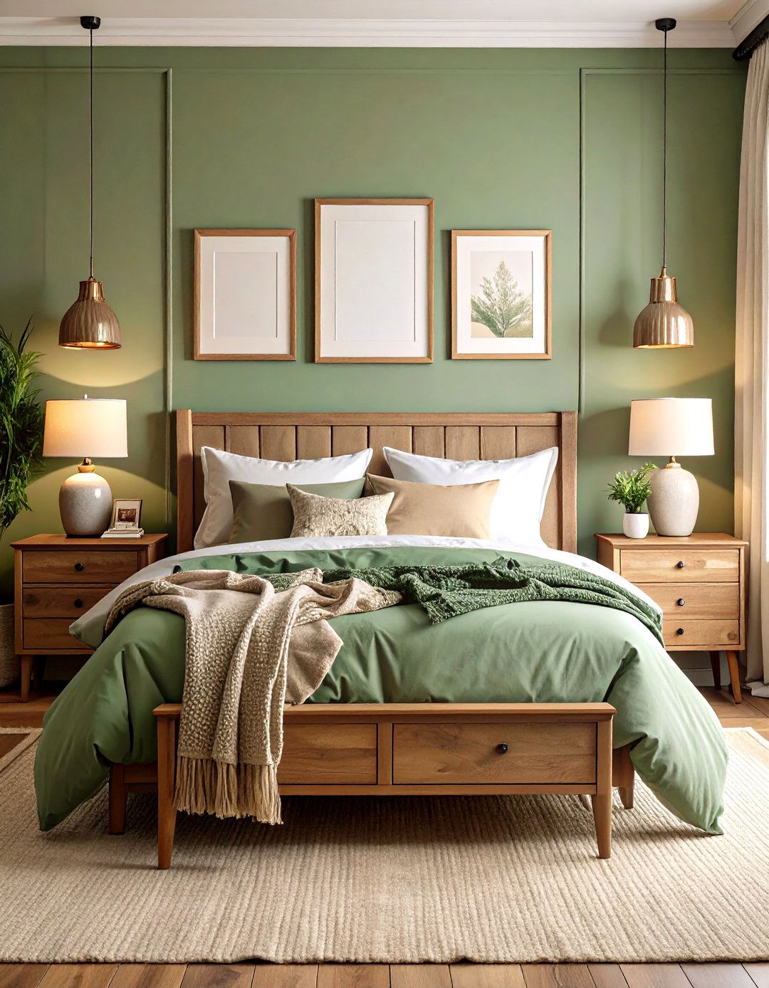 Vintage Finds in a Green and Beige Bedroom - 20 Green and Beige Bedroom Ideas