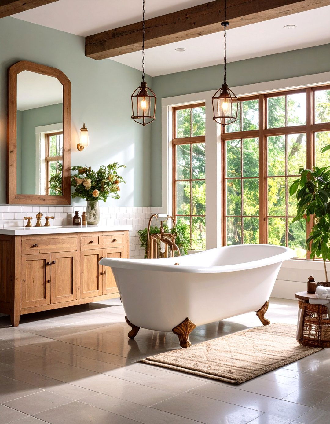 Vintage Fixture Rustic Bathroom with Antique Elements - 20 Rustic Bathroom Ideas