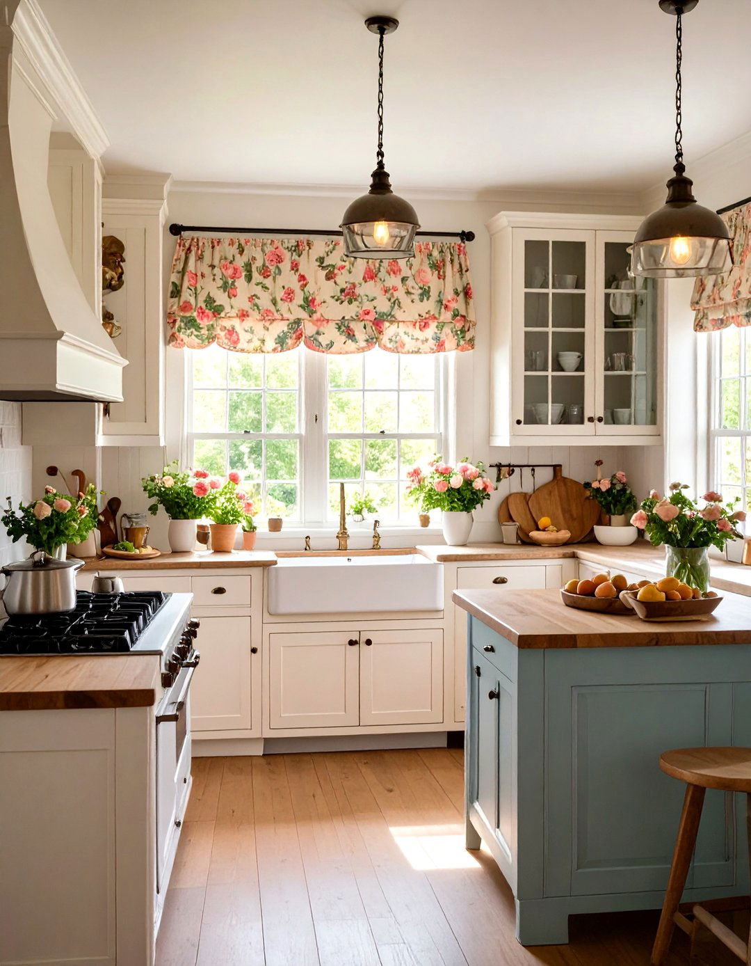 Vintage Floral Kitchen Valance Romance - 20 Kitchen Valance Ideas