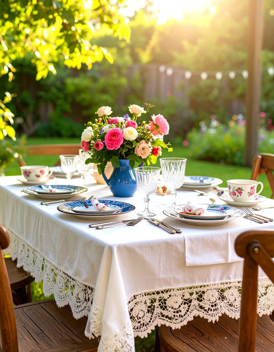 Vintage Garden Party Table Setting - 20 Table Setting Ideas