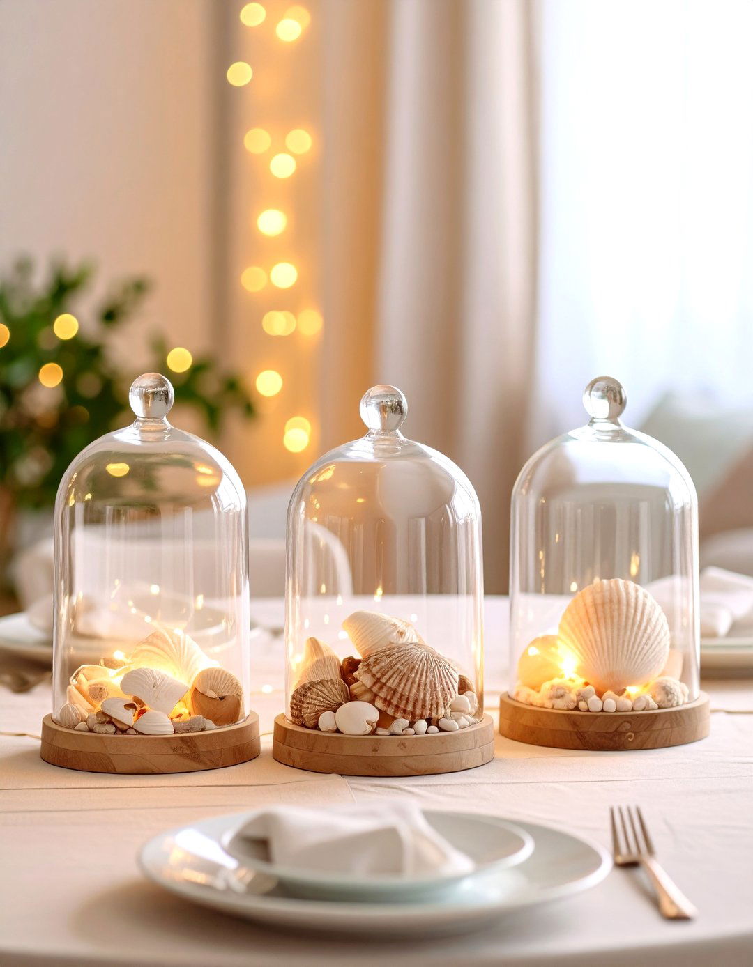 Vintage Glass Cloches Showcase Curiosities on the Dining Table - 20 Dining Room Table Decor Ideas