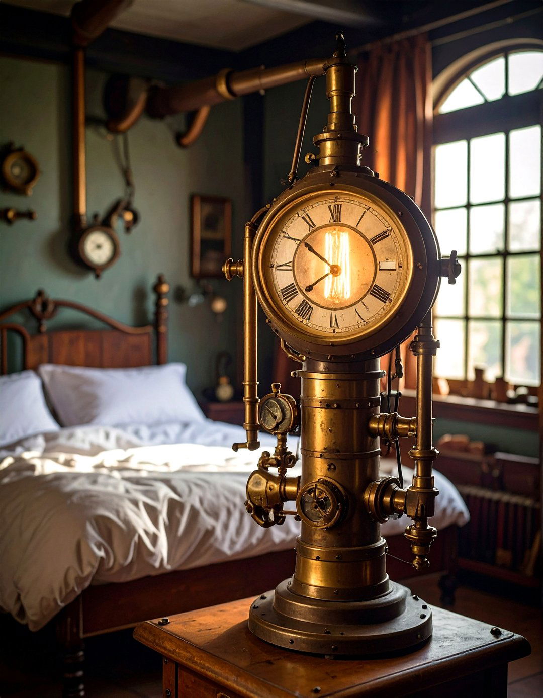Vintage Industrial Lighting Fixtures - 20 Steampunk Bedroom Ideas