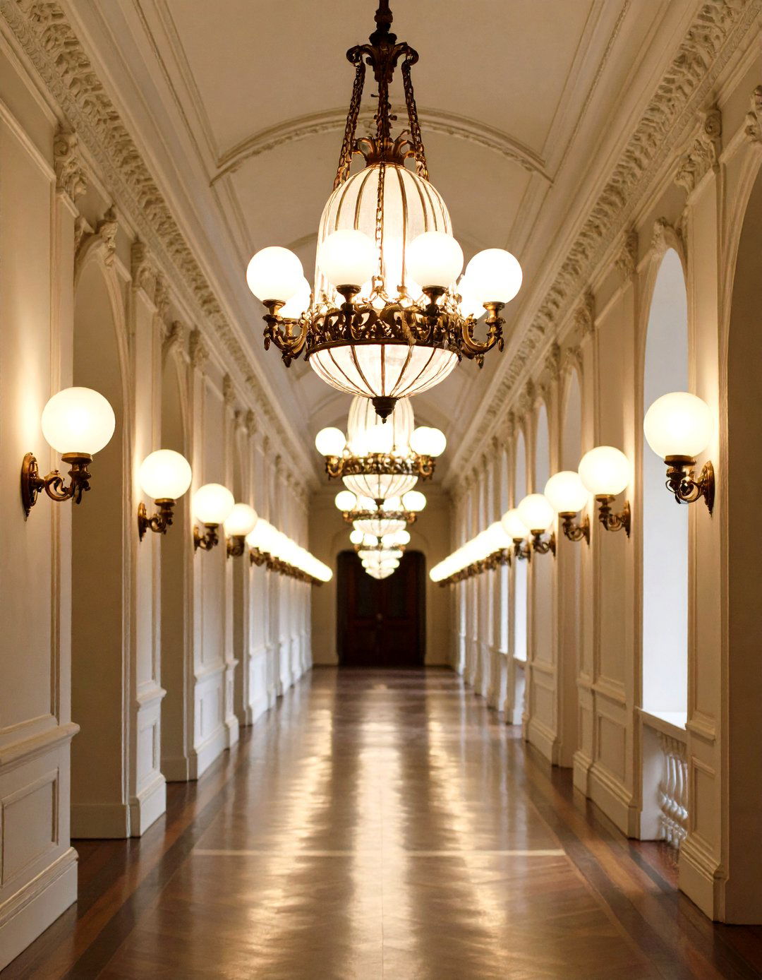 Vintage Inspired Globe Fixtures for Hallway Character - 20 Hallway Lighting Ideas