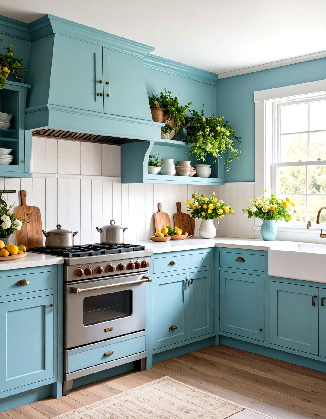 Vintage Inspired Kitchen Wainscoting with Distressed Finish - 20 Kitchen Wainscoting Ideas