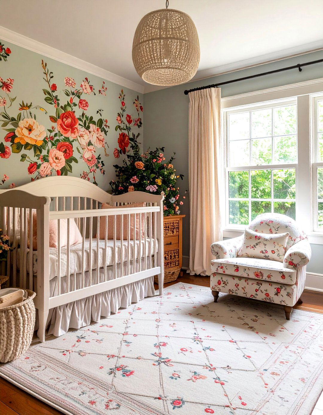 Vintage Inspired Pattern Mixing - 20 Floral Nursery Ideas