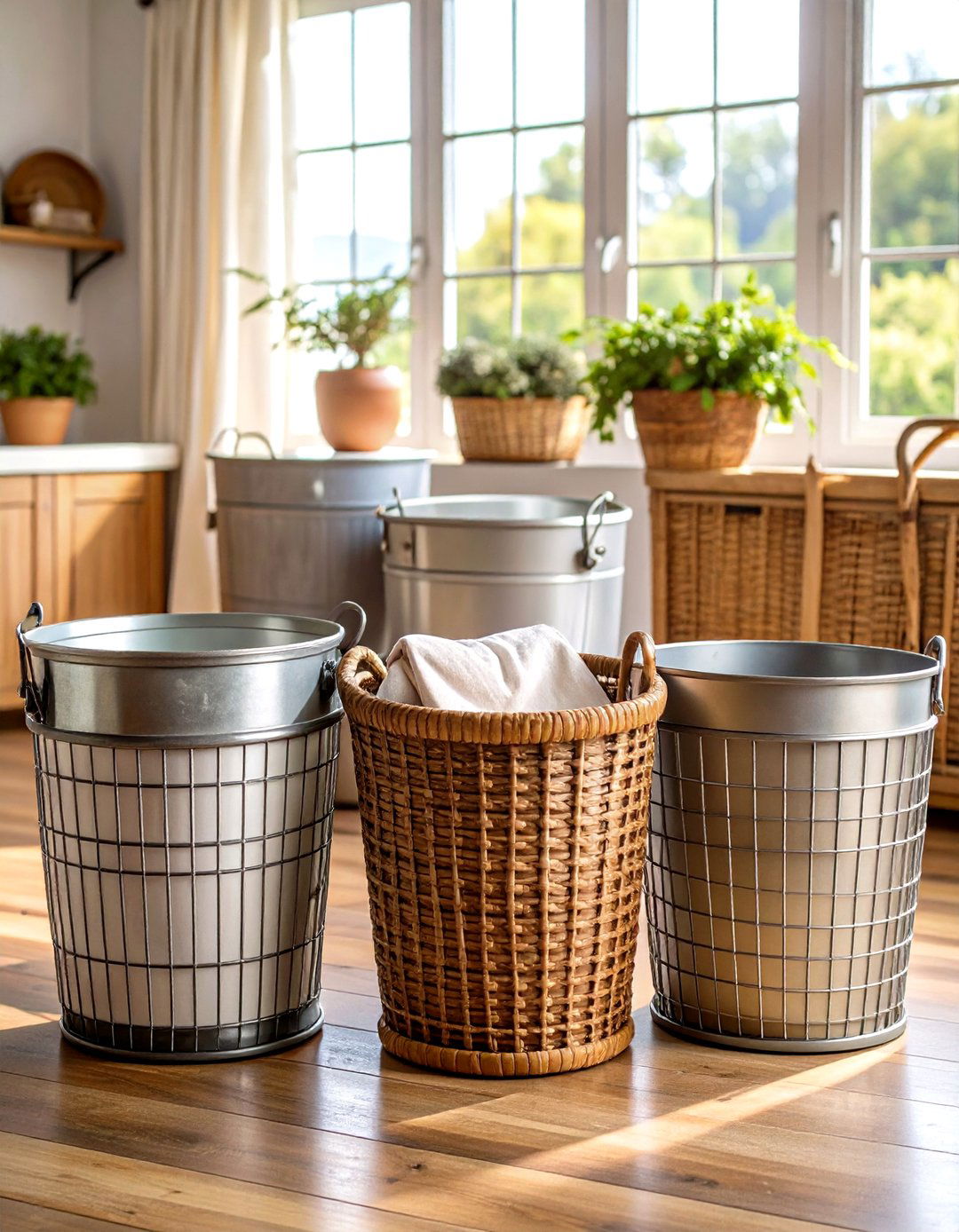 Vintage Inspired Storage Baskets and Containers - 20 Farmhouse Laundry Room Ideas