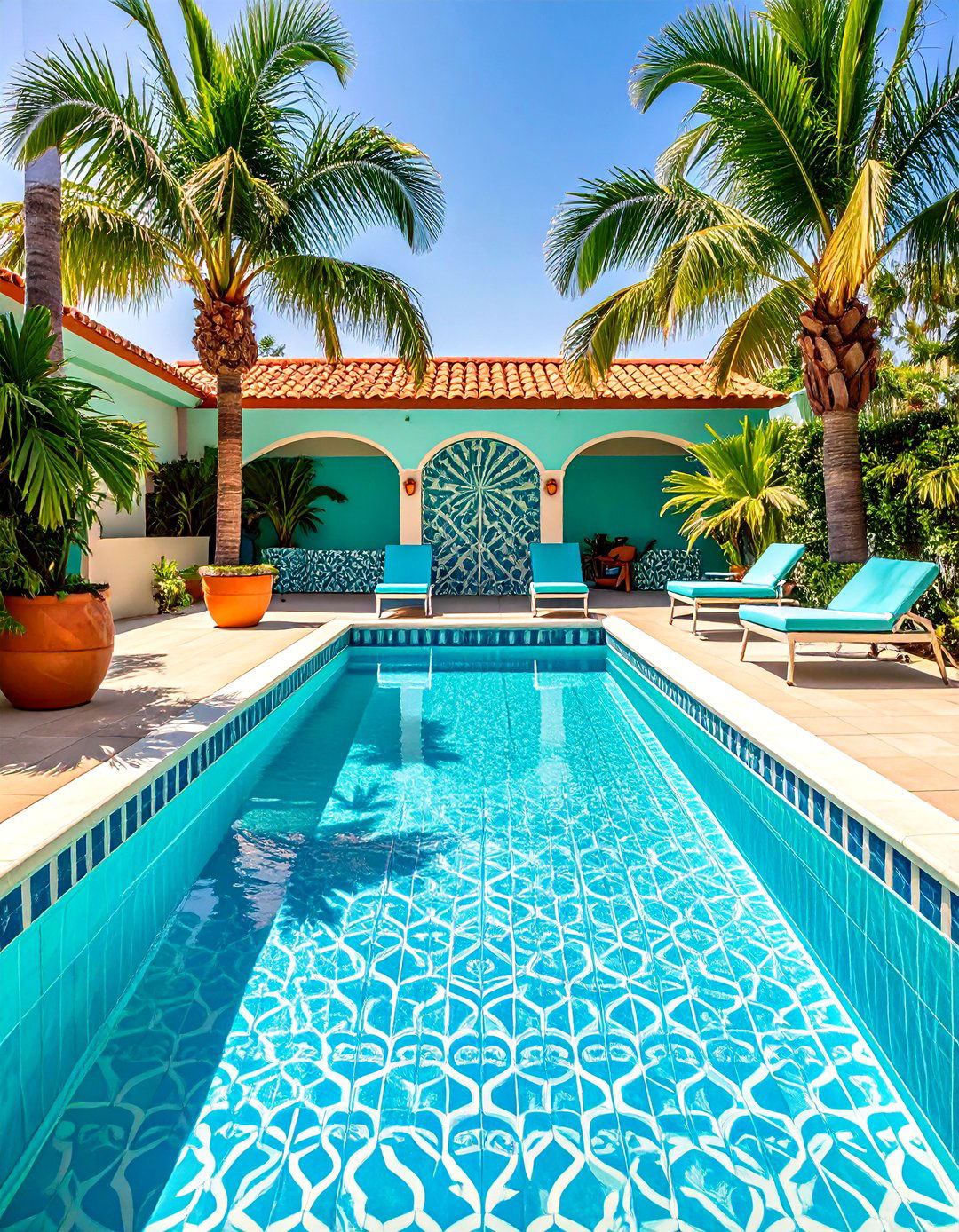 Vintage Inspired Waterline Pool Tile Character - 20 Waterline Pool Tile Ideas