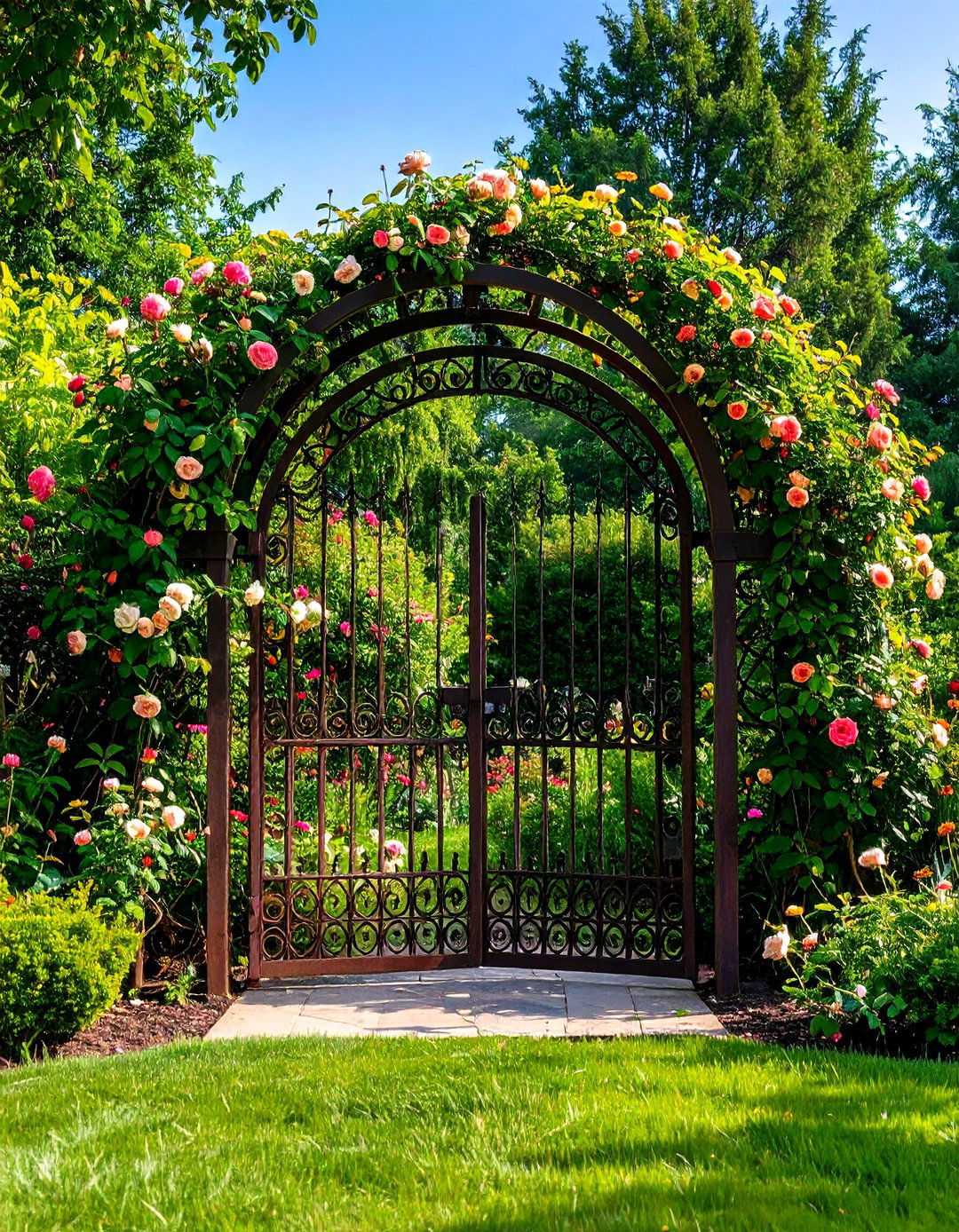 Vintage Iron Gate Garden Arch Statement - 20 Garden Arch Ideas