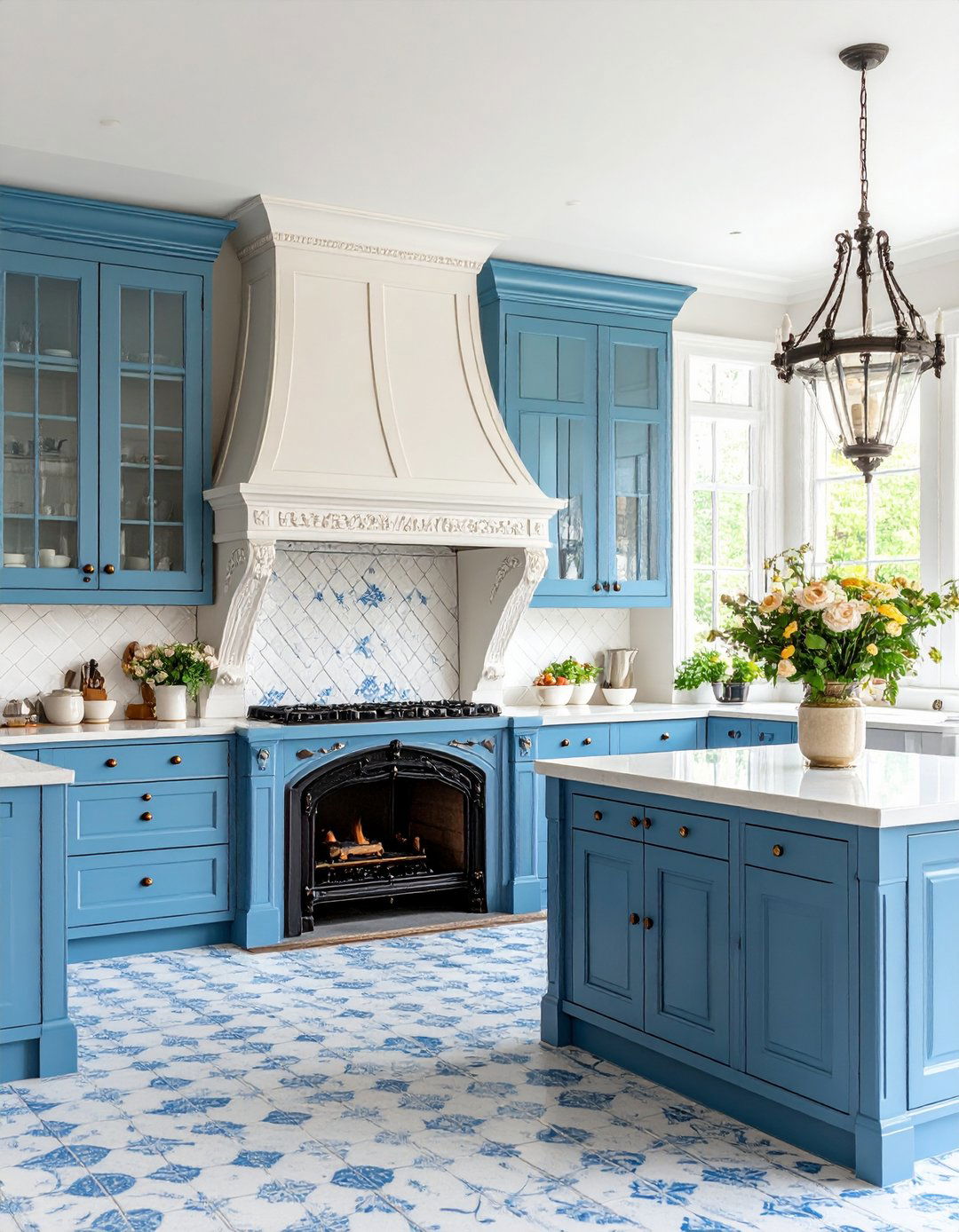 Vintage Kitchen Fireplace With Antique Details - 20 Kitchens With Fireplaces