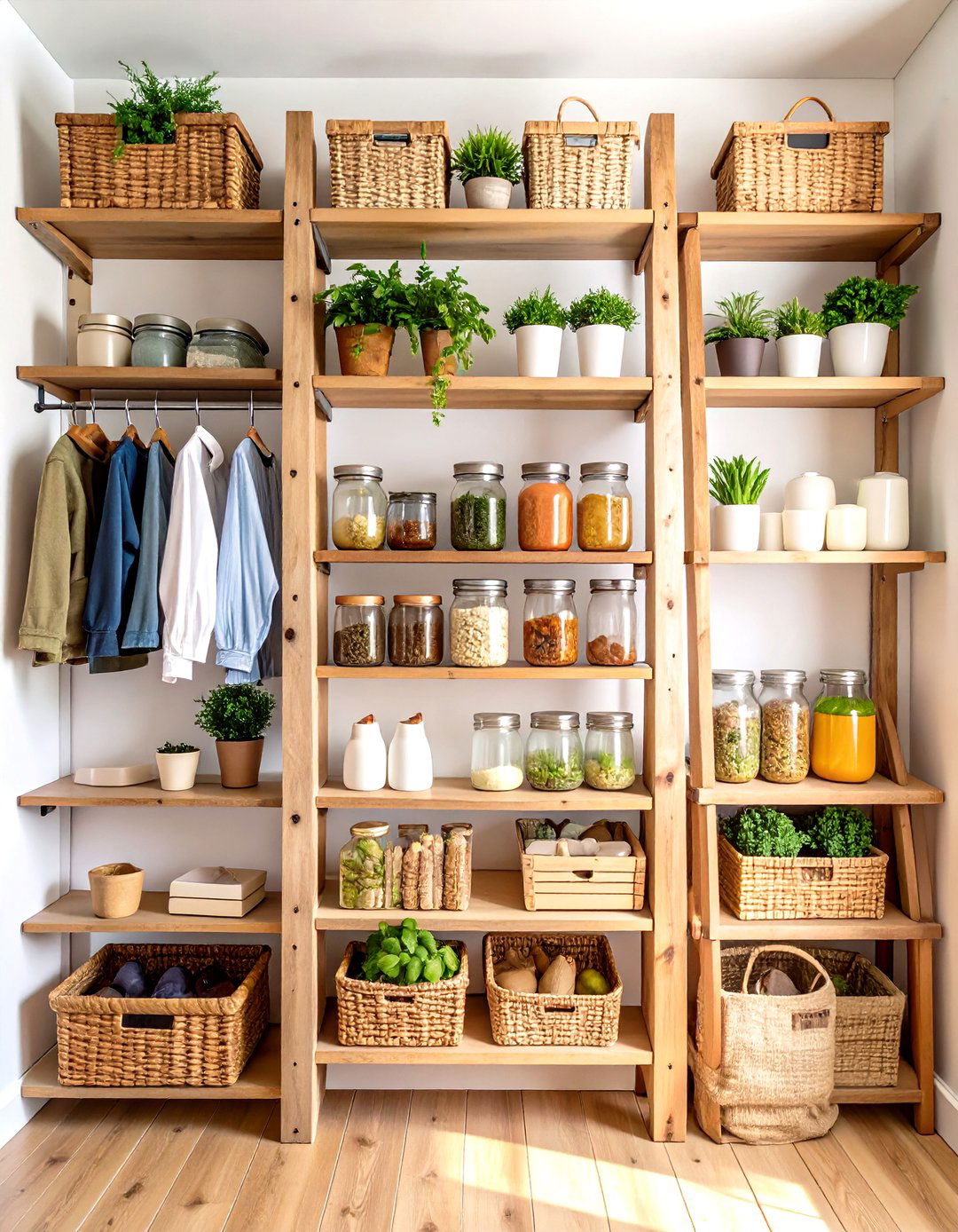 Vintage Ladder Display Rustic Closet - 20 Rustic Closet Ideas