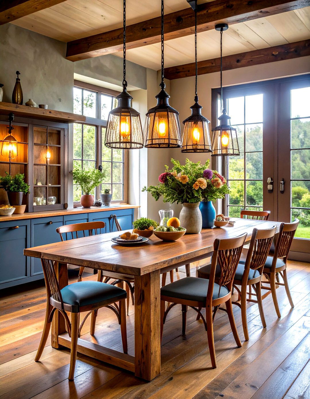 Vintage Lantern Pendants Light the French Country Kitchen - 20 French Country Kitchen Ideas