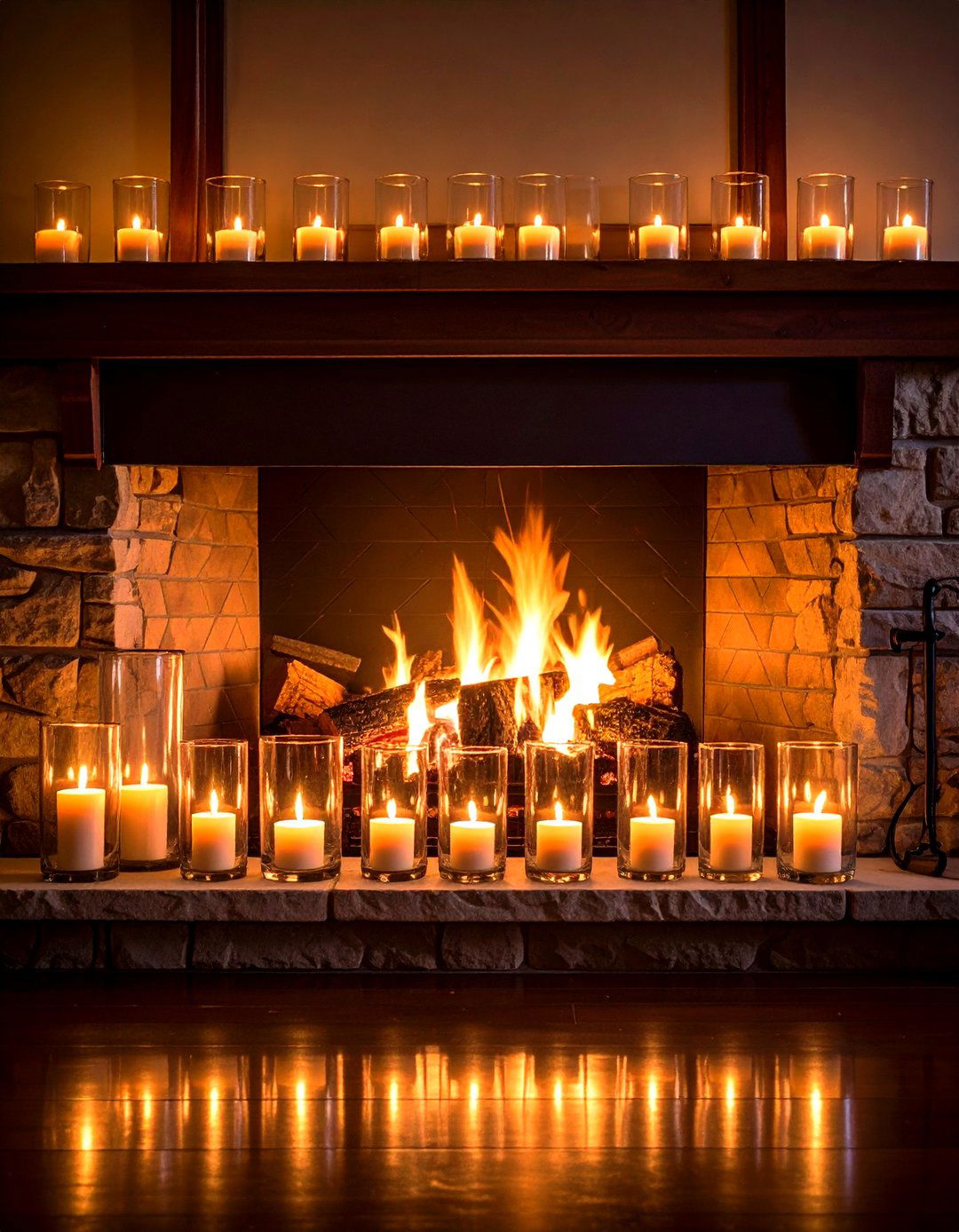 Vintage Lanterns Offer Rustic Glow - 20 Fireplace Mantel Lighting Ideas