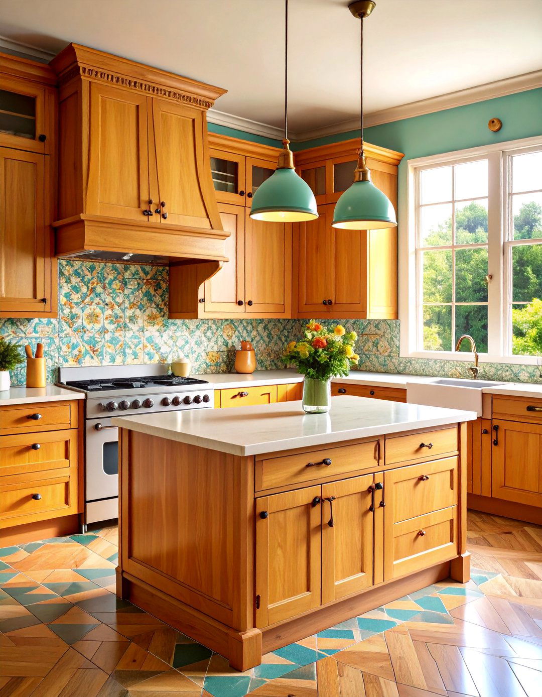 Vintage Light Wood Cabinet Kitchen with Retro Accessories - 20 Kitchens With Light Wood Cabinets