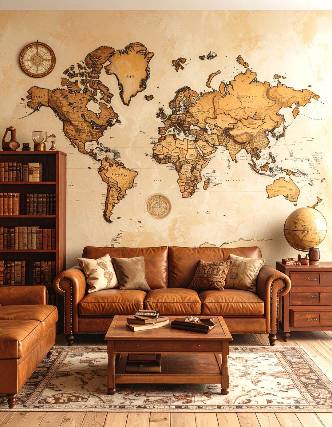 Vintage Map Wallpaper - 20 Steampunk Bedroom Ideas