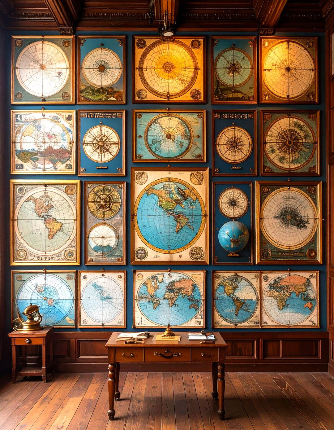 Vintage Maps and Schematics Art - 20 Steampunk Interior Design Ideas