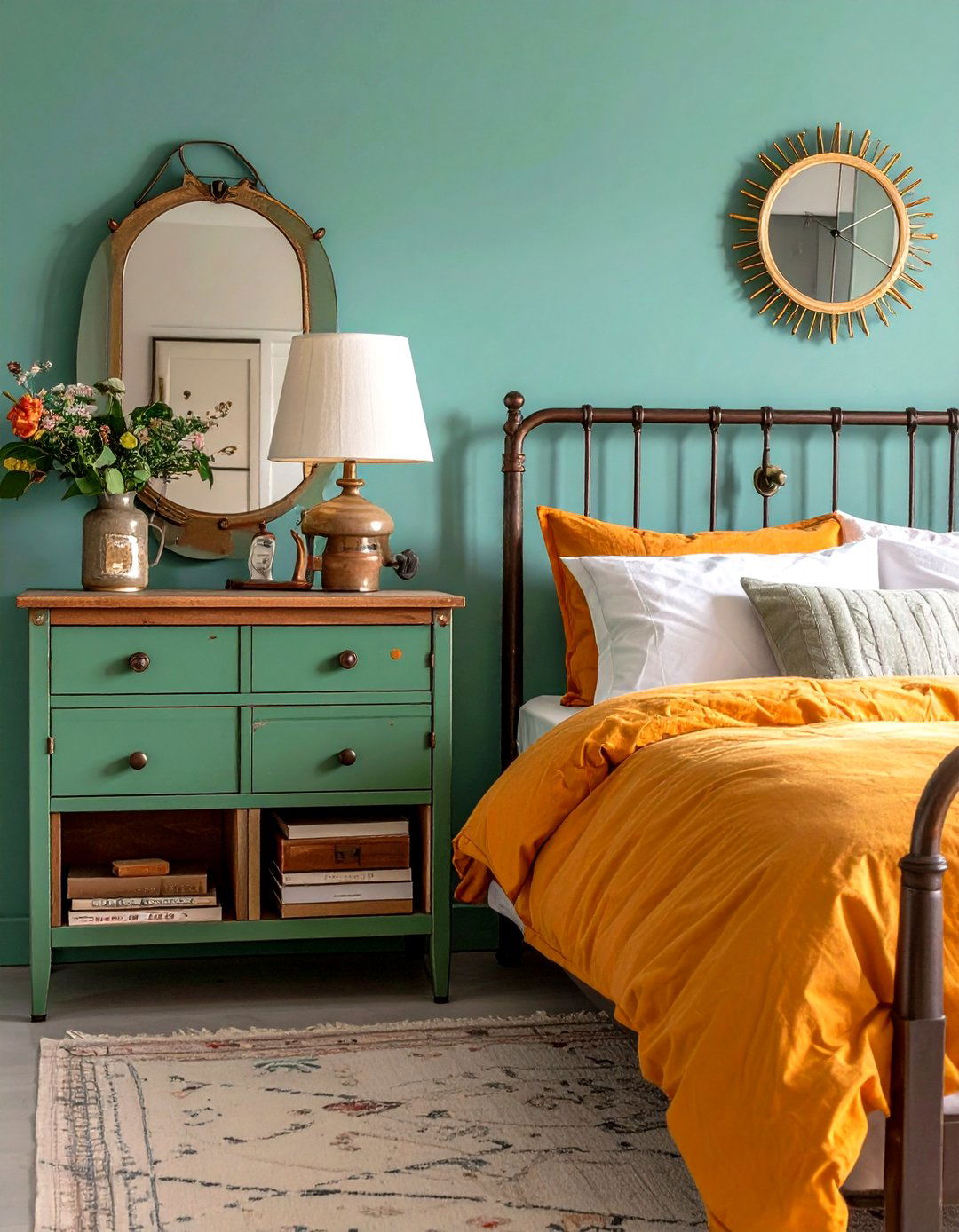 Vintage Medical Cabinet Mirror Behind Nightstand Style - 20 Mirror Behind Nightstand Design Ideas