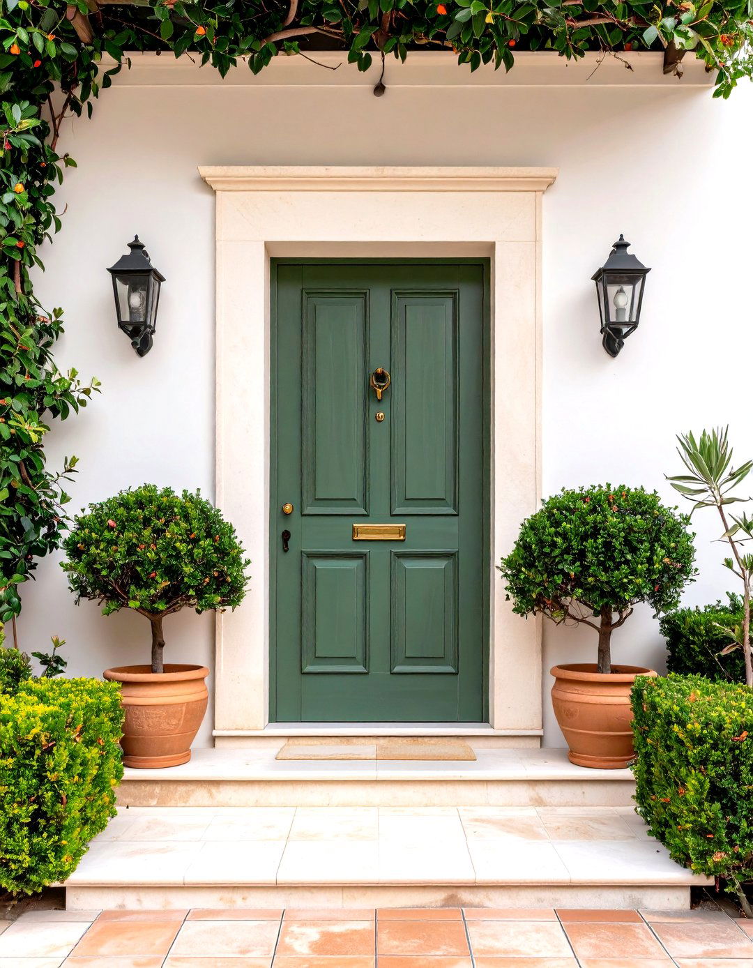 Vintage Mediterranean Front Door with Distressed Wood Finish - 20 Mediterranean Front Door Ideas
