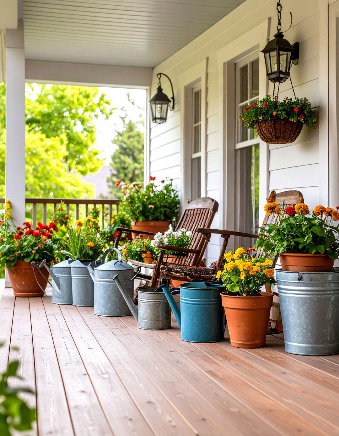 Vintage Metal Accents Rustic Front Porch - 20 Rustic Front Porch Ideas