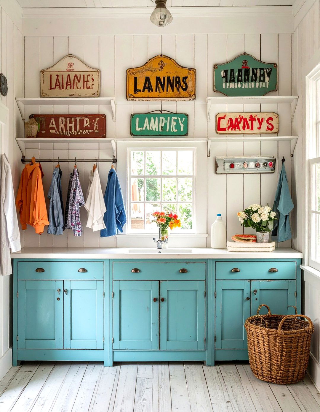 Vintage Metal Signage - 20 Vintage Laundry Room Decor Ideas