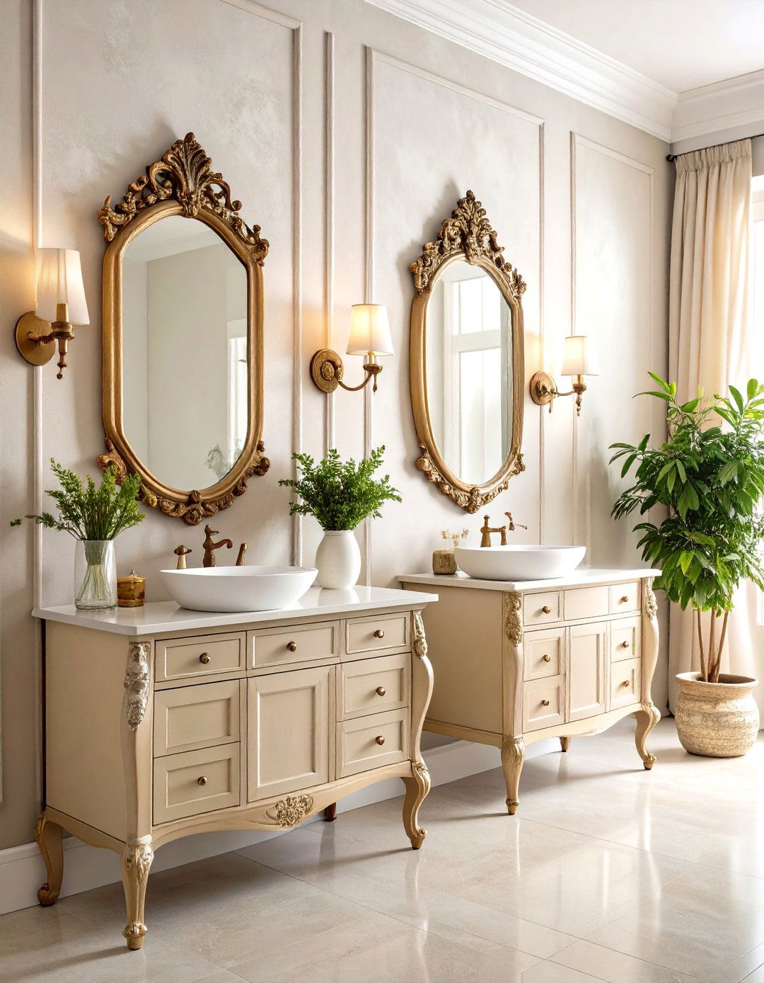 Vintage Mirror Gallery Powder Room - 20 Eclectic Powder Room Ideas