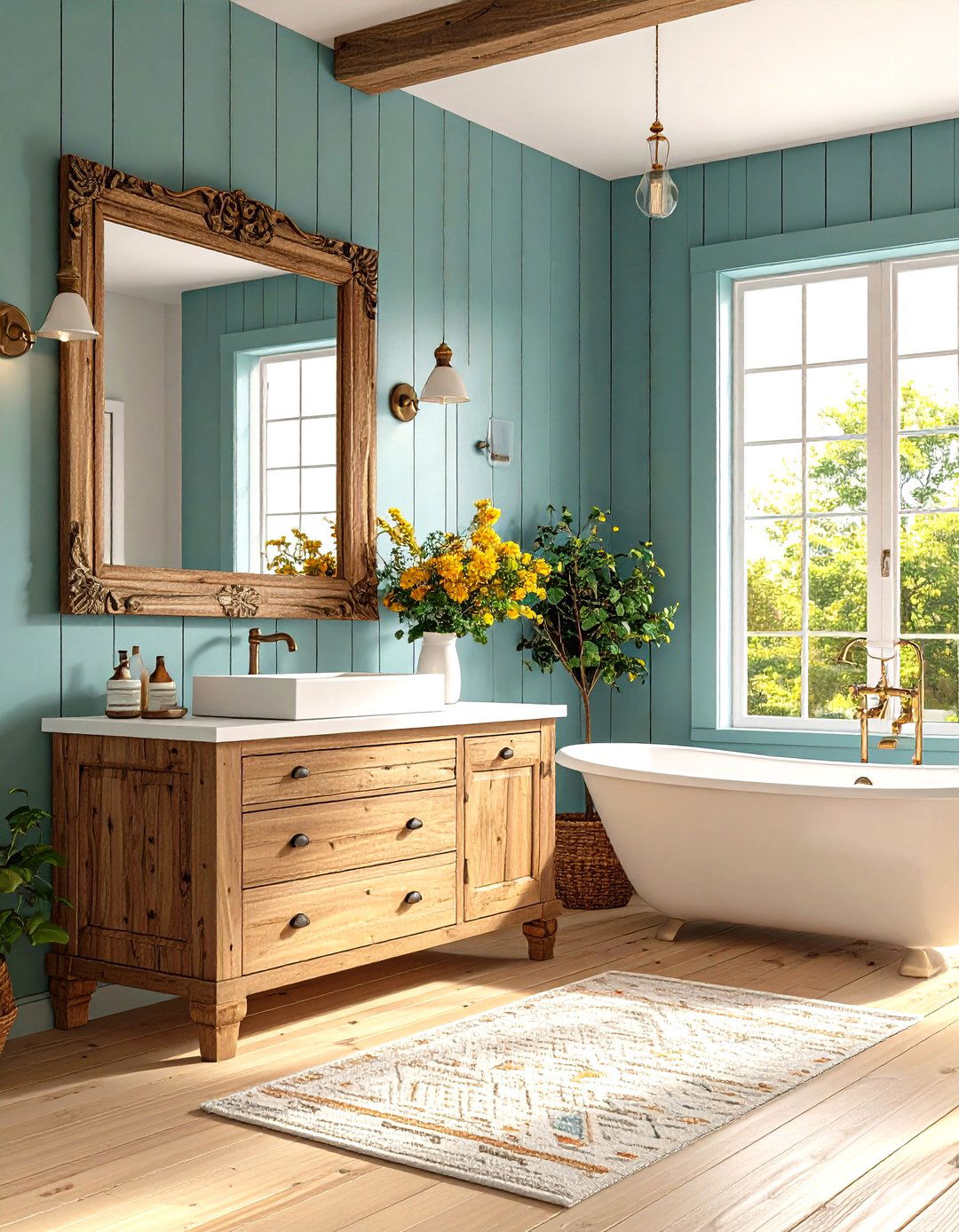 Vintage Mirror Modern Farmhouse Bathroom - 20 Modern Farmhouse Bathroom Ideas