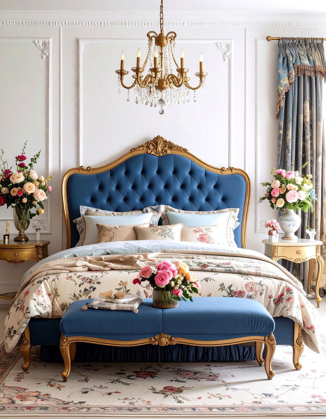 Vintage Parisian Textile Paris themed Bedroom - 20 Paris-themed Bedroom Ideas