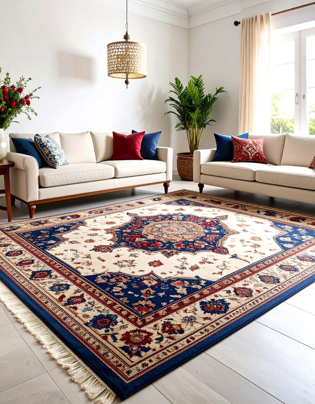 Vintage Persian Living Room Rug Design - 20 Living Room Rug Ideas
