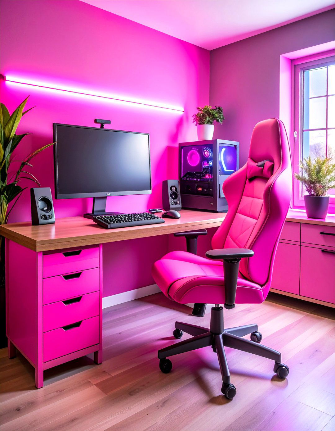 Vintage Pink Gaming Setup with Retro Charm - 20 Pink Gaming Setup Ideas