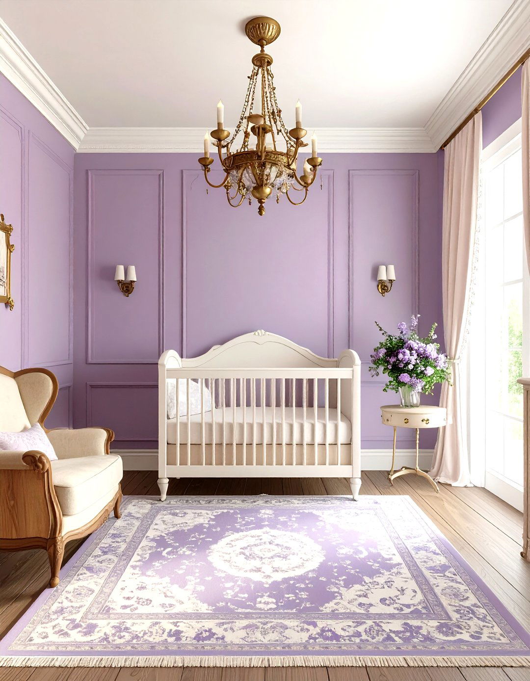 Vintage Purple Nursery with Antique Charm - 20 Purple Nursery Ideas