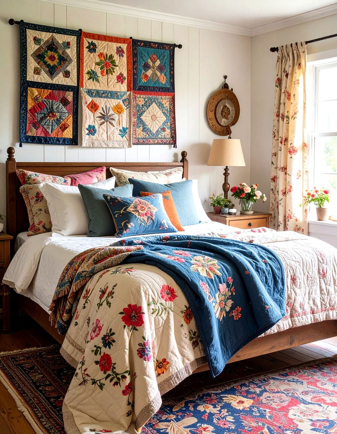 Vintage Quilt Collections as Country Bedroom Focal Points - 20 Country Bedroom Ideas