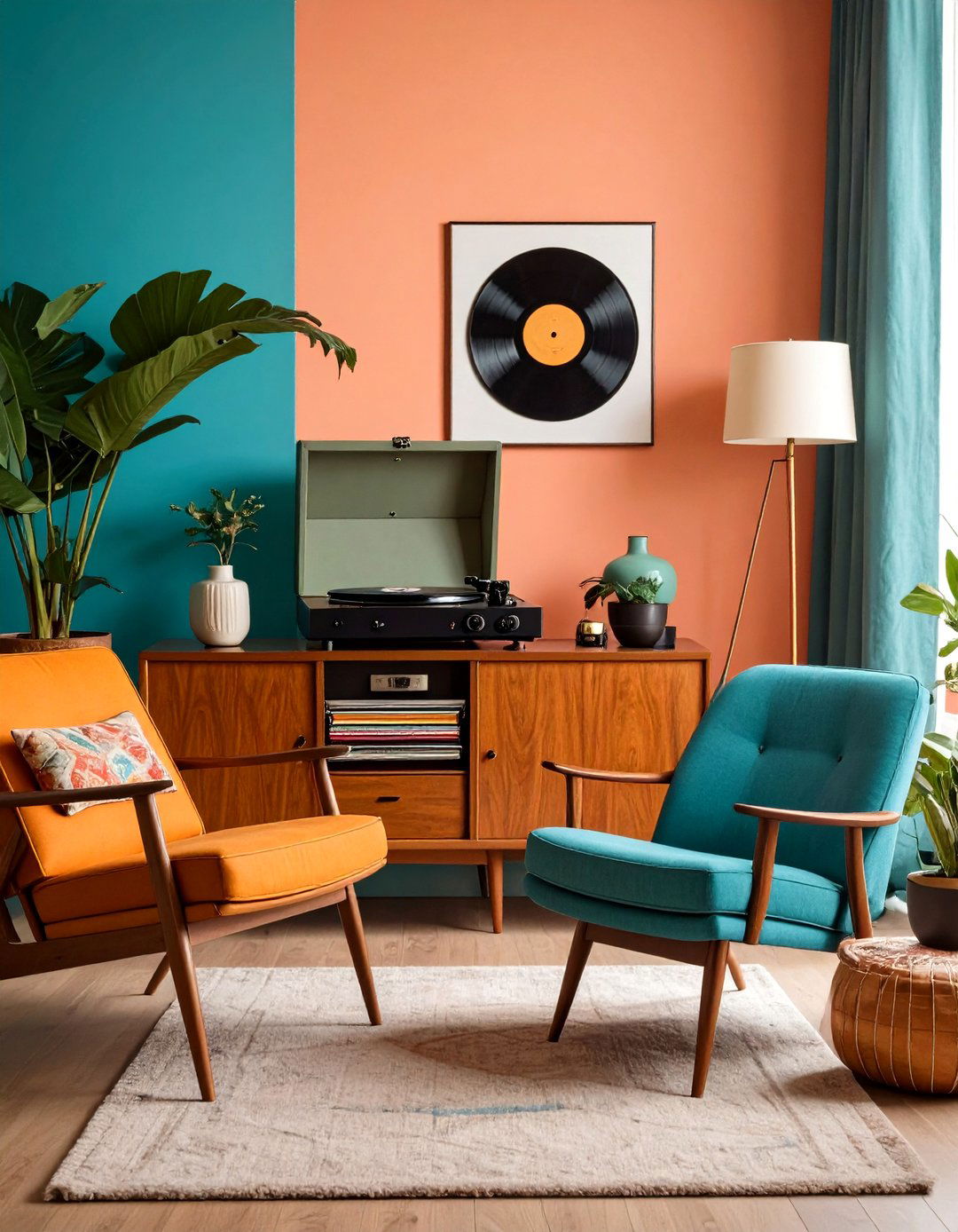 Vintage Record Player Music Living Room Nook - 20 Living Room Nook Ideas