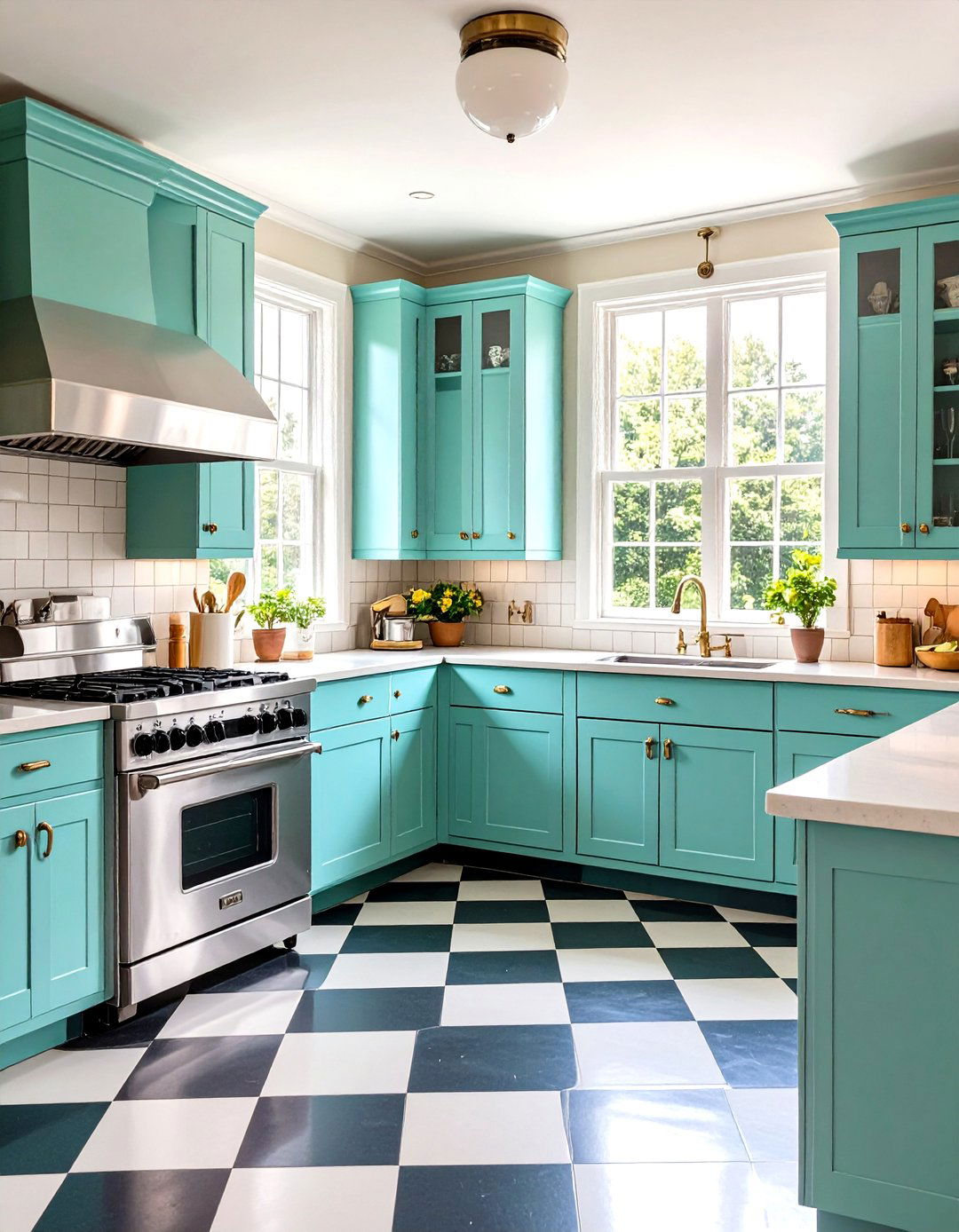 Vintage Retro Kitchen With Stainless Steel Appliances - 20 Kitchen With Stainless Steel Appliances