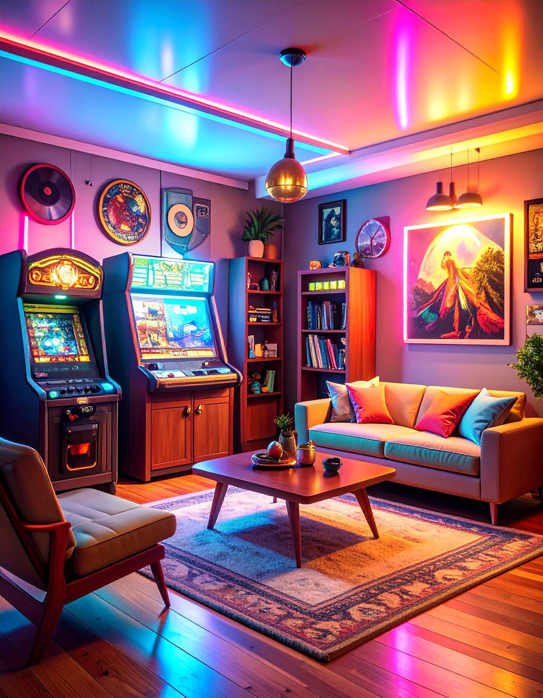 Vintage Retro Man Cave Living Room - 20 Man Cave Living Room Ideas