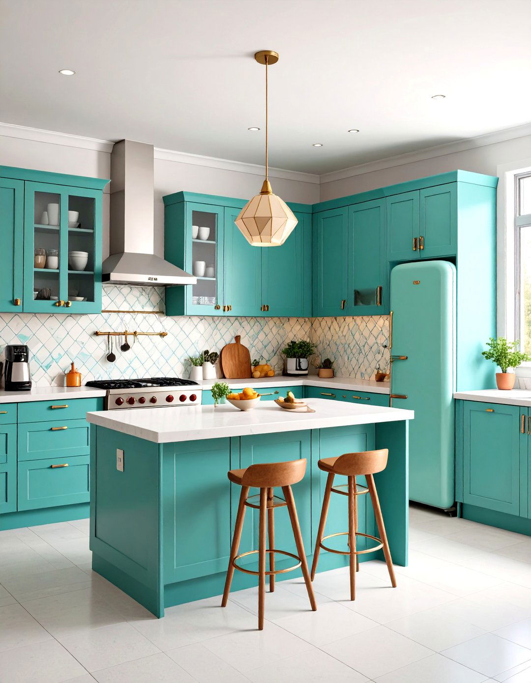 Vintage Retro One Wall Kitchen - 20 One Wall Kitchen Ideas