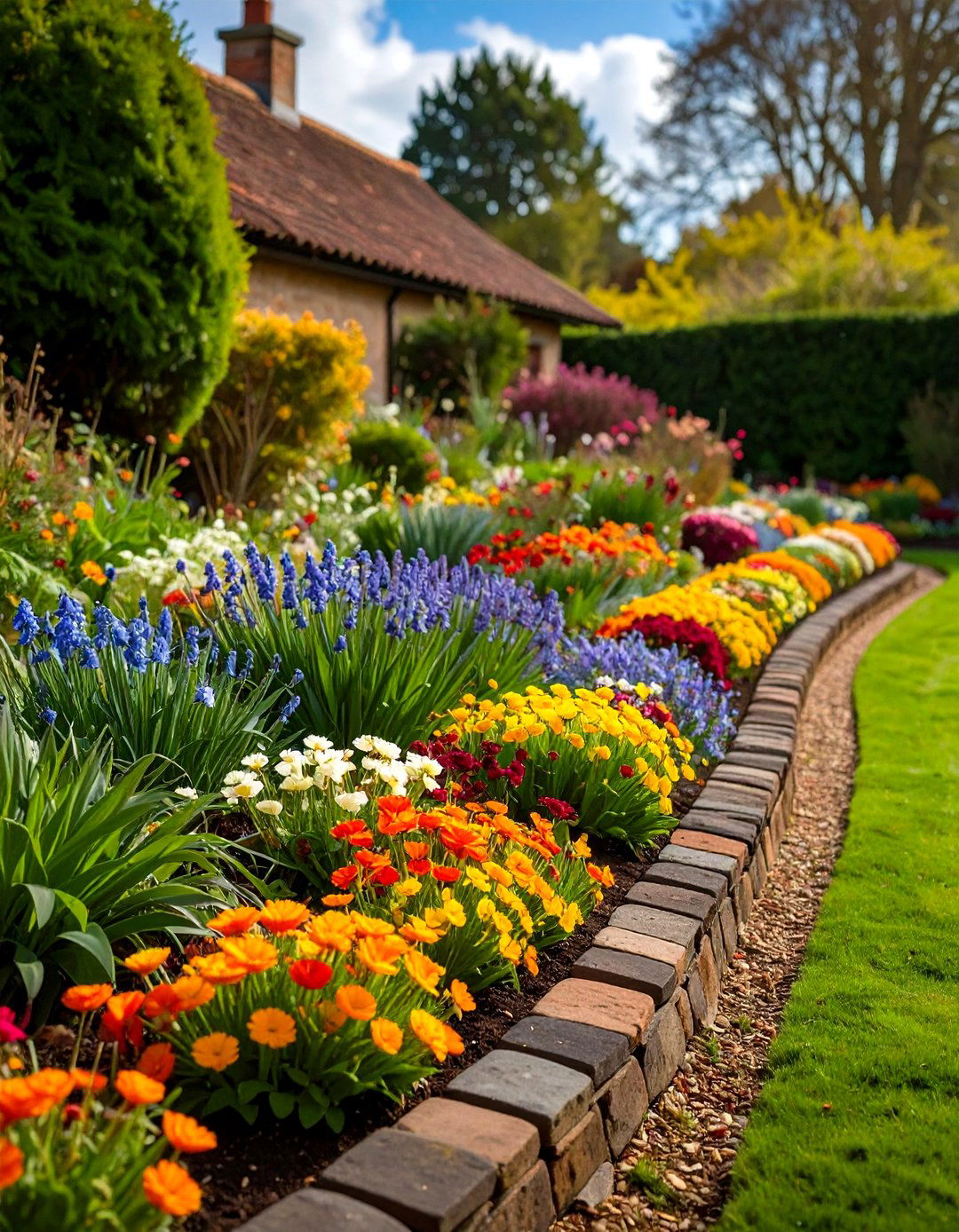 Vintage Roof Tile Garden Edging Pattern - 20 Recycled Garden Edging Ideas