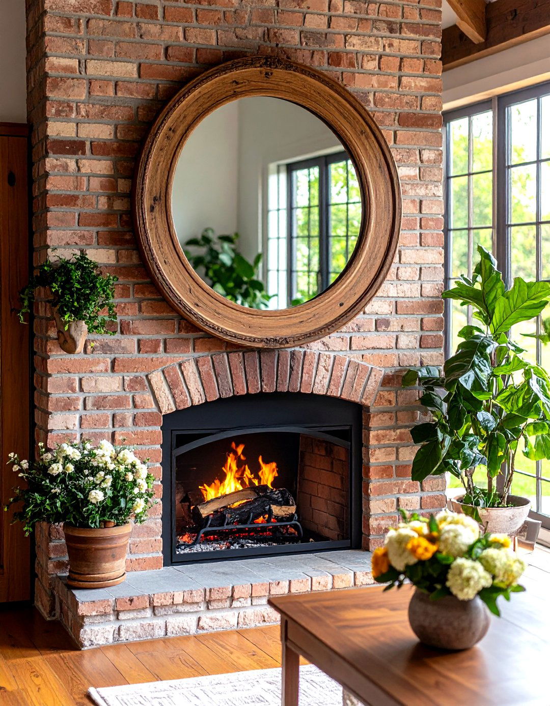 Vintage Round Mirror Over Fireplace - 20 Mirror Over Fireplace Ideas