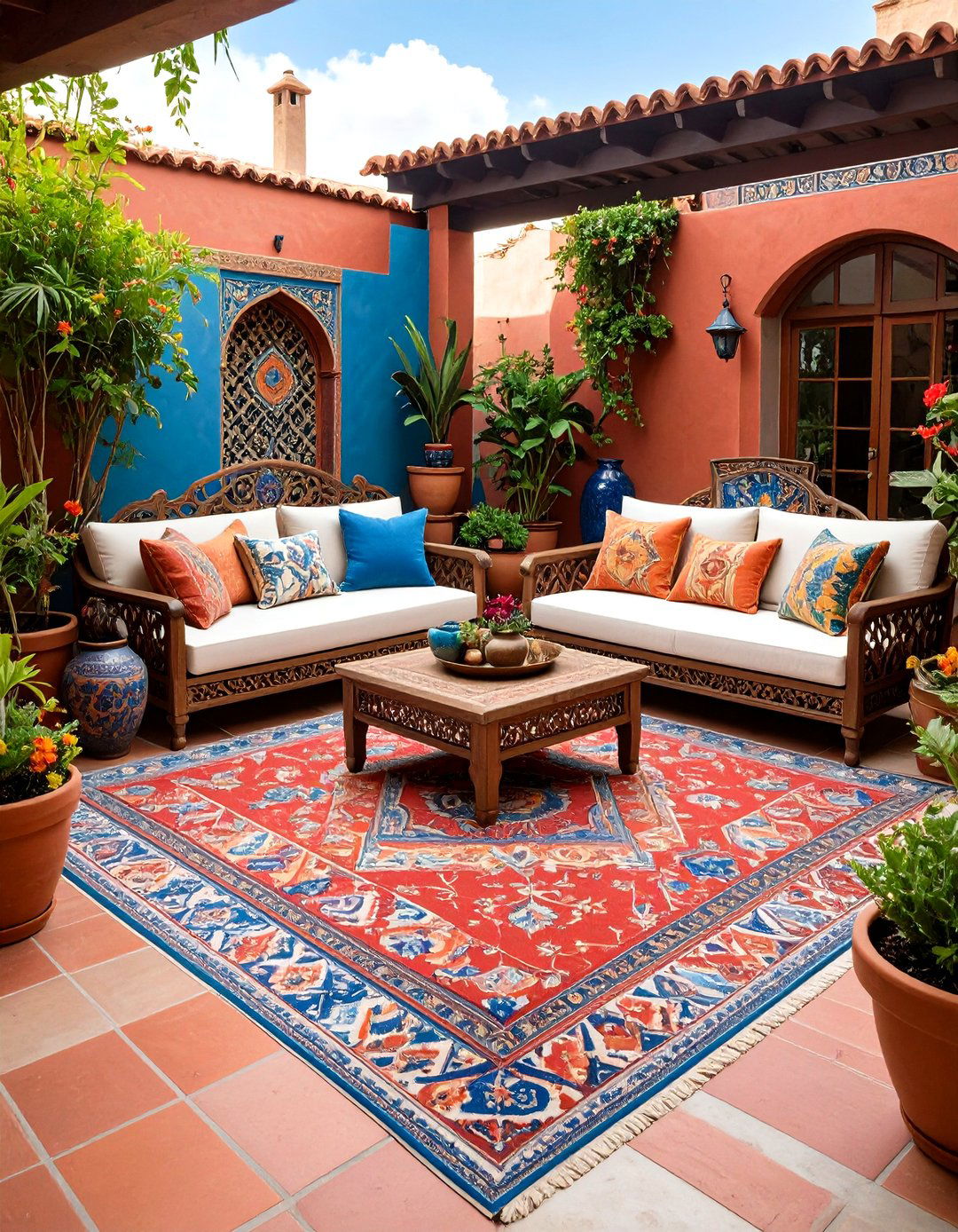 Vintage Rug Painted Concrete Patio - 20 Painted Concrete Patio Ideas