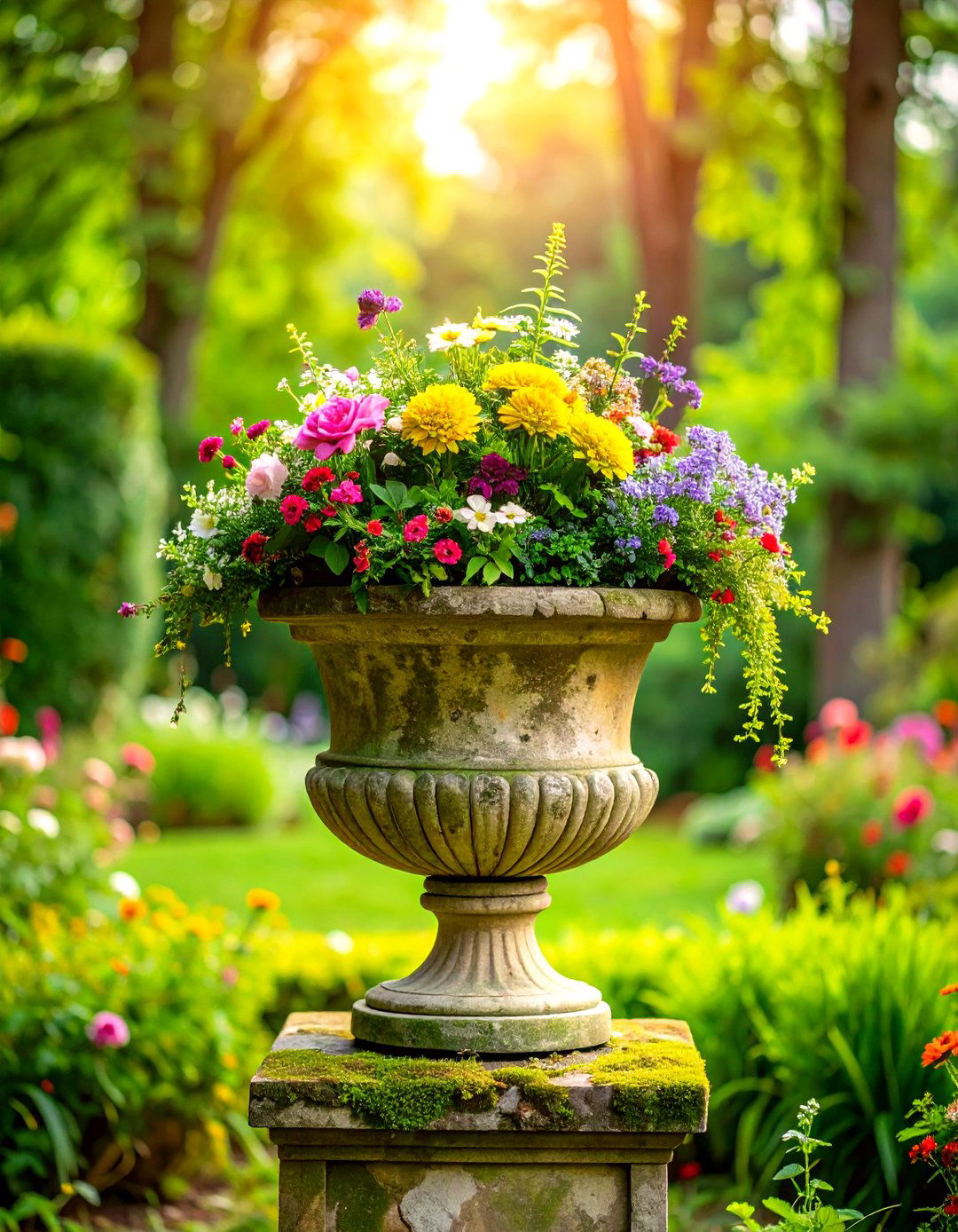 Vintage Style Garden Urn - 20 Vintage Garden Ideas