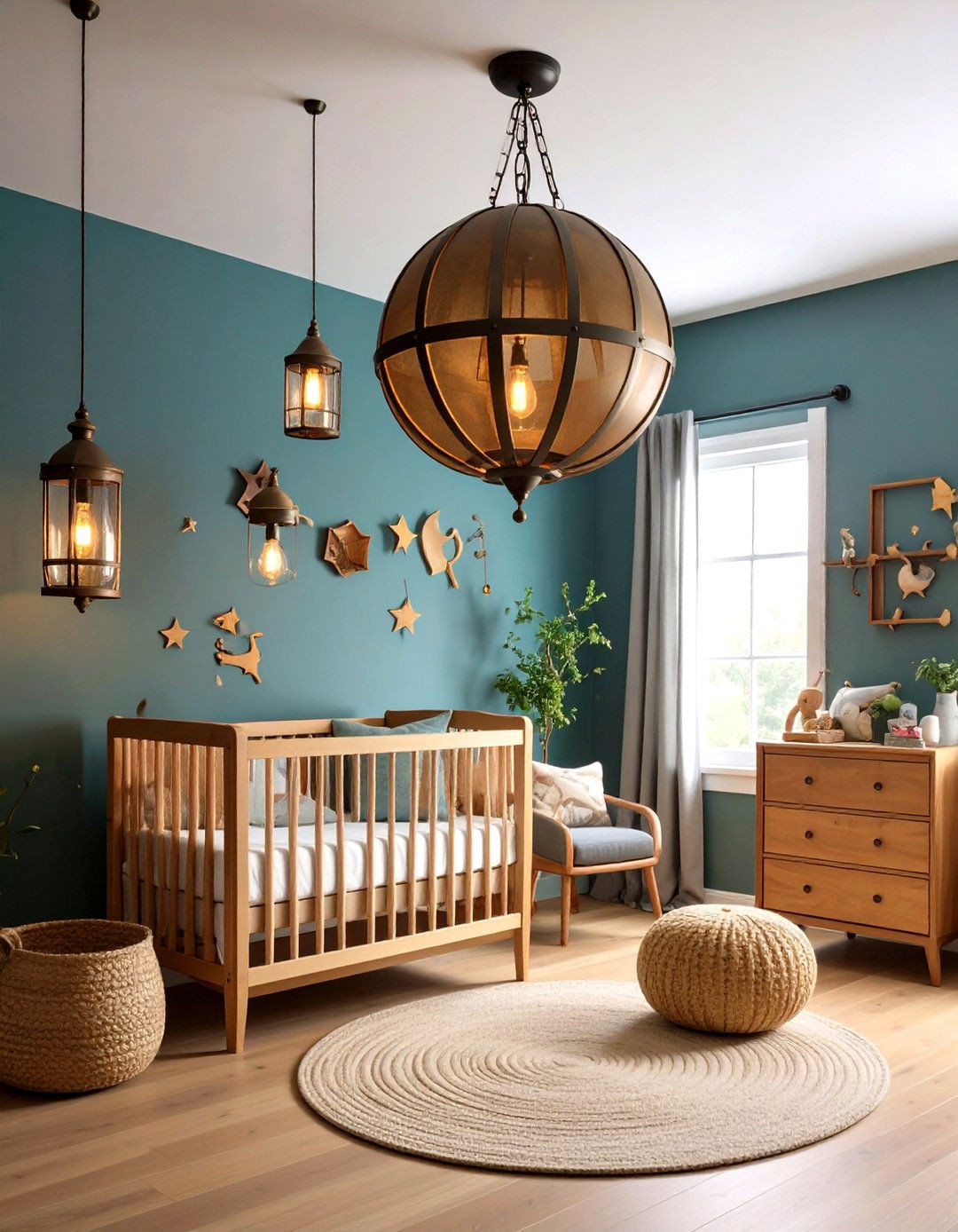 Vintage Style Lighting Sets a Storybook Mood - 20 Farmhouse Nursery Ideas