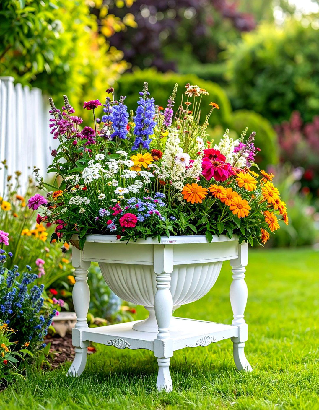 Vintage Style Outdoor Plant Stand with Distressed Finish - 20 Outdoor Plant Stand Ideas