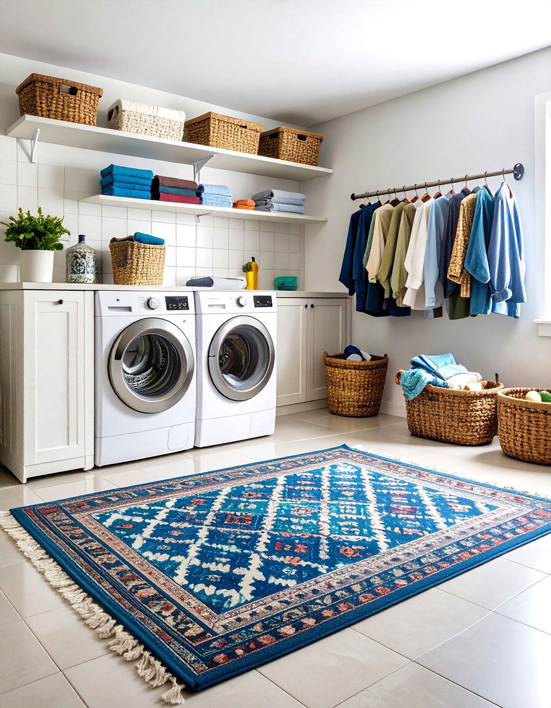Vintage Style Rugs and Runners - 20 Vintage Laundry Room Decor Ideas
